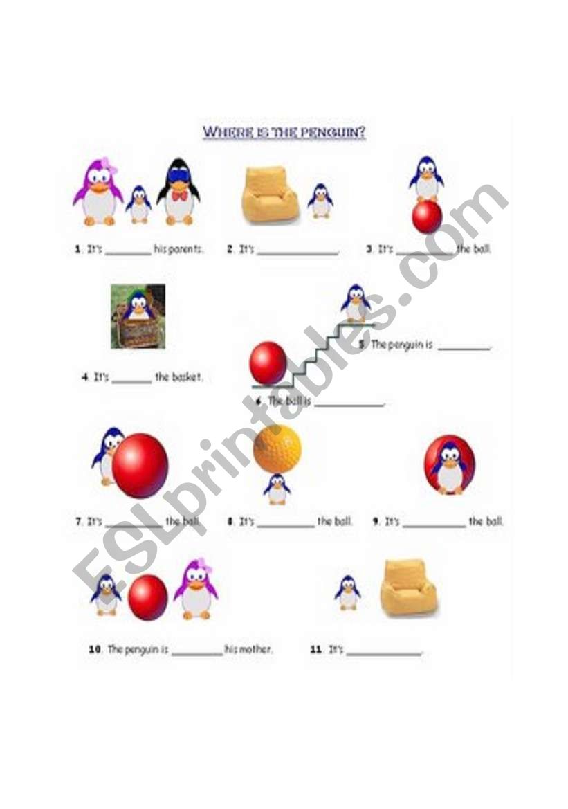 prepositions of place worksheet