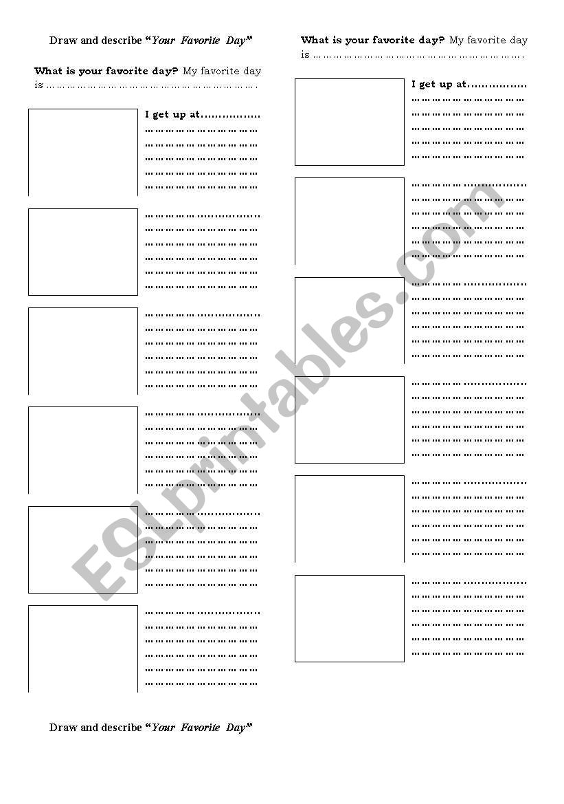 what is your favorite day? worksheet