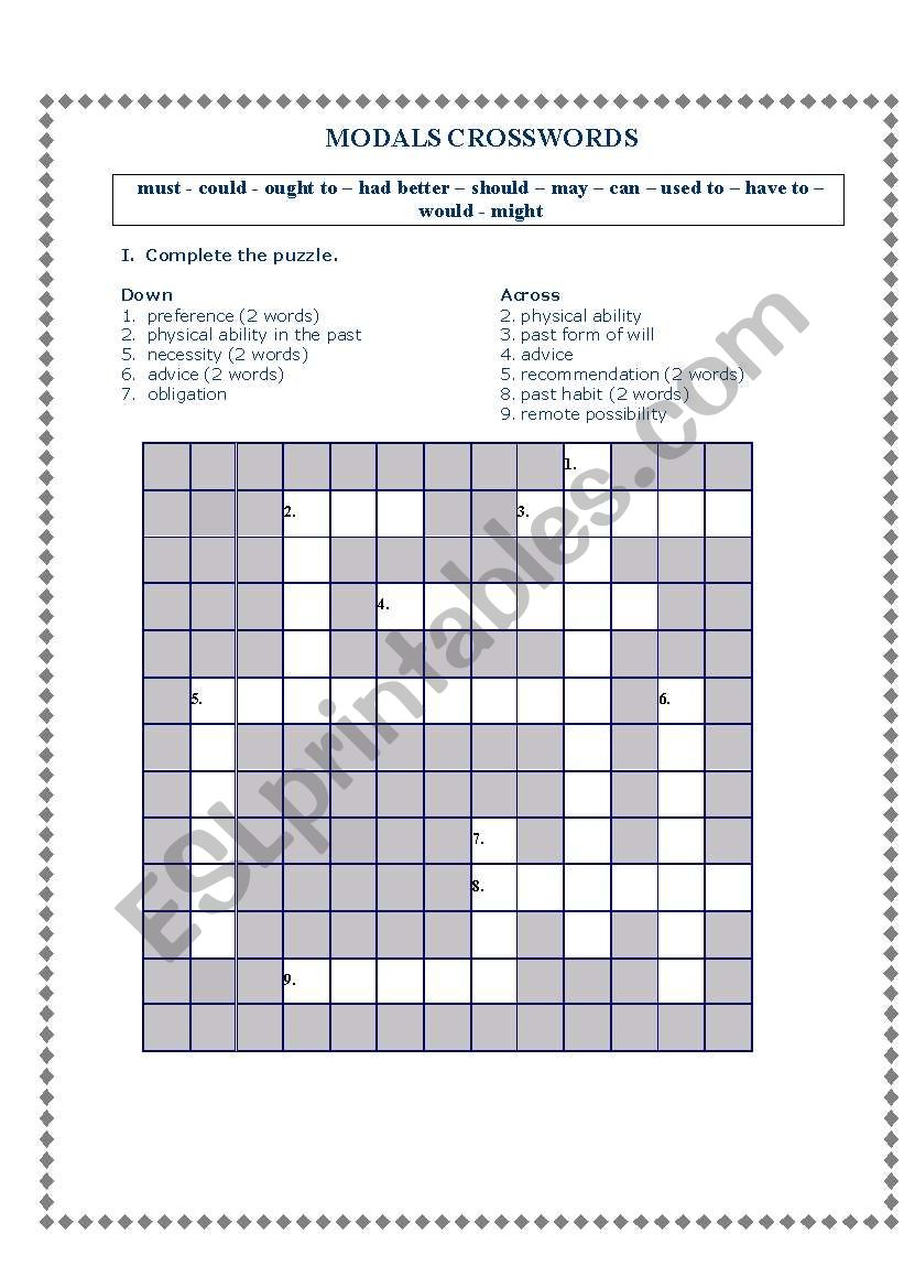 MODAL VERBS worksheet