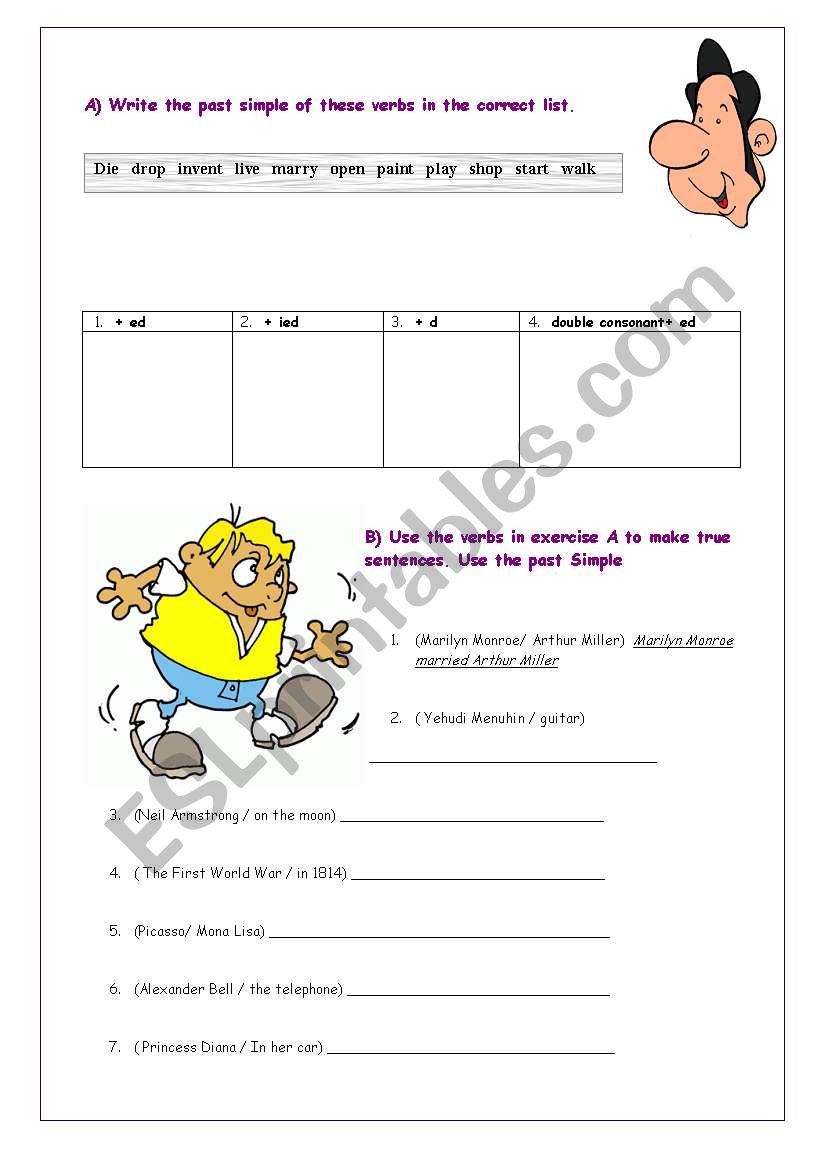 Simple past worksheet worksheet