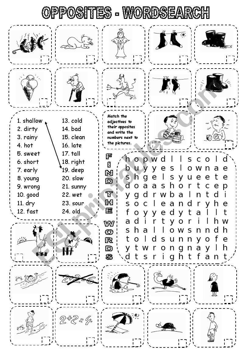 OPPOSITES - WORDSEARCH (1) worksheet