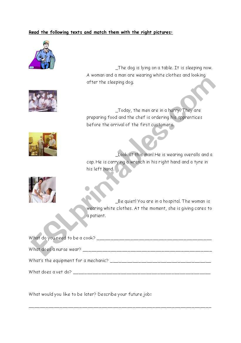 Jobs worksheet