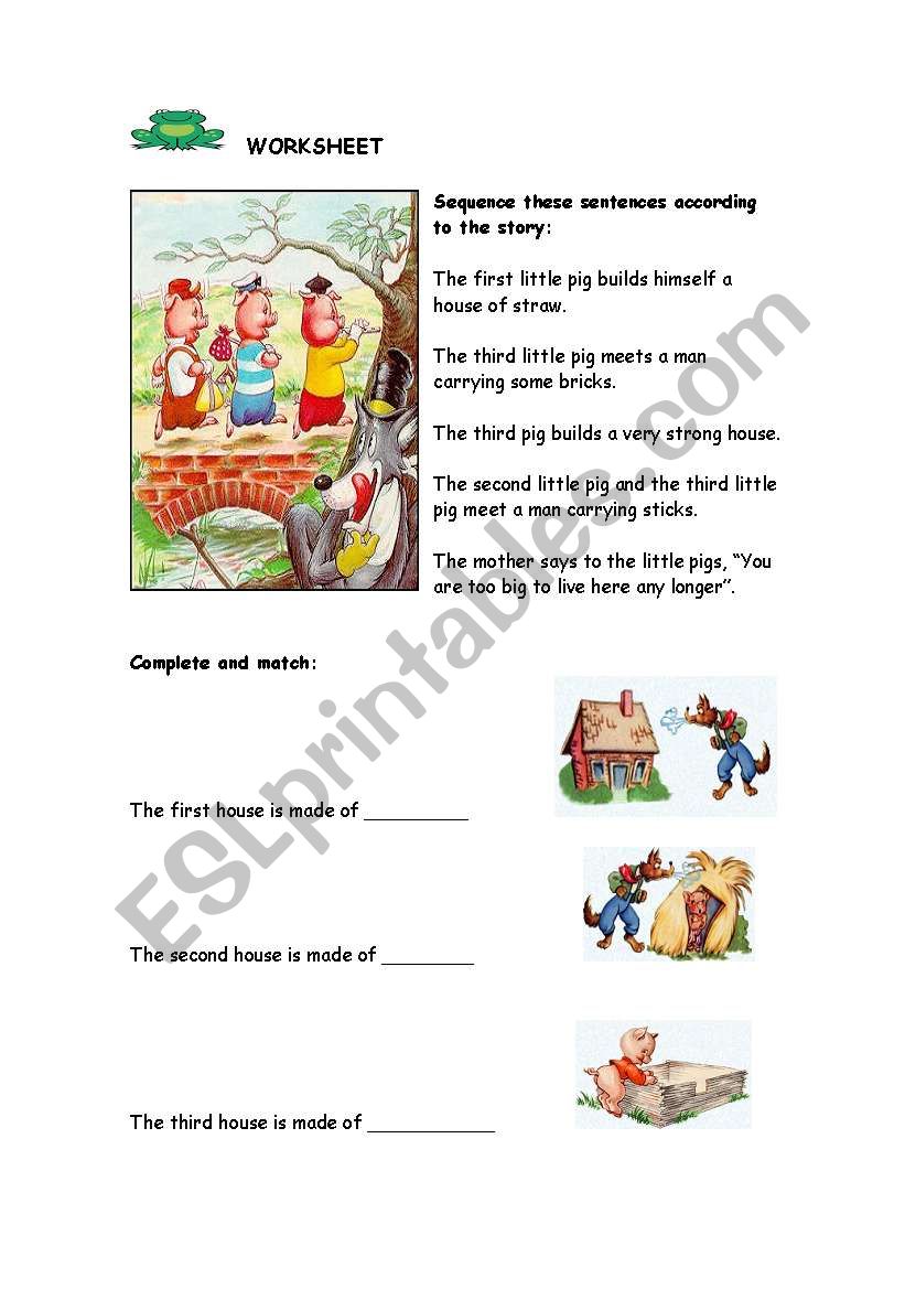 The three little pigs worksheet.