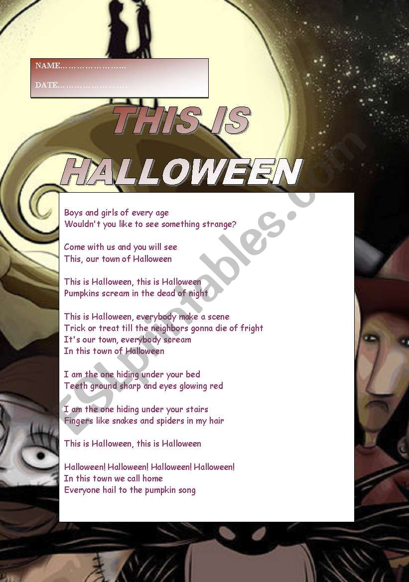 This is Halloween worksheet