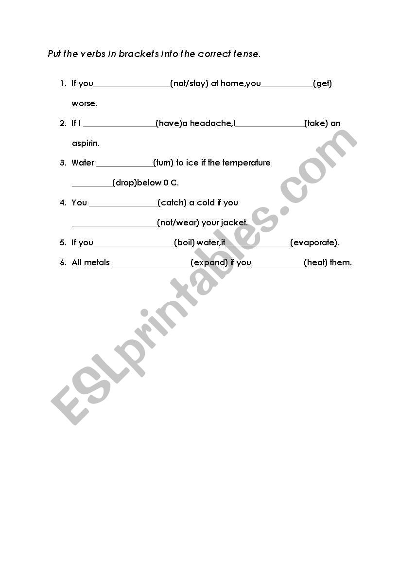 conditional worksheet