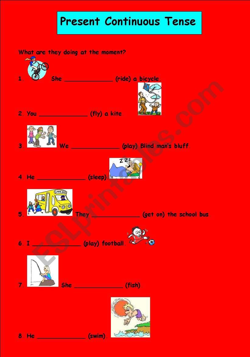 Present Continuous Tense worksheet