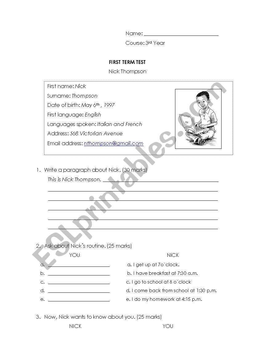 Nick Thompson worksheet