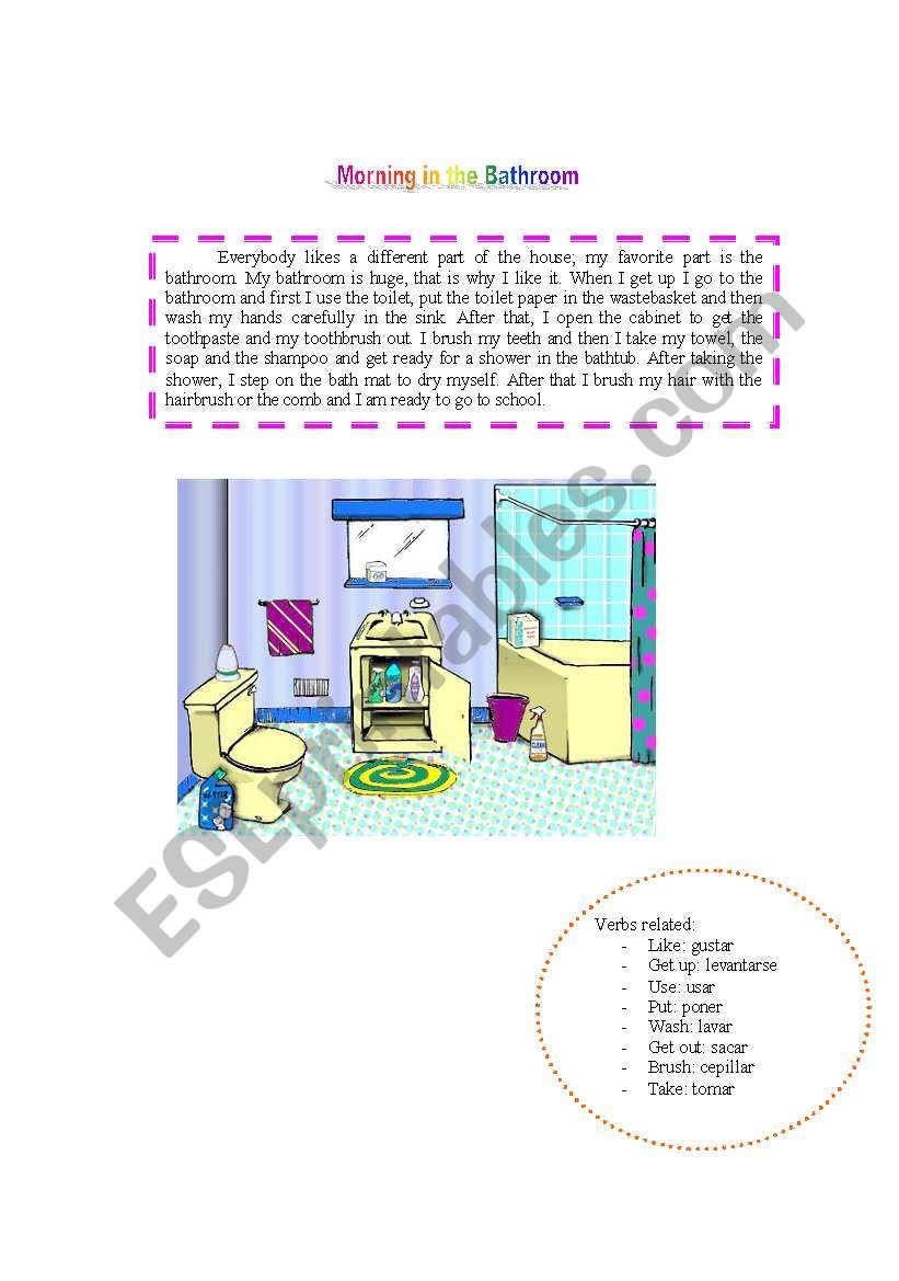 morning in the bathroom worksheet