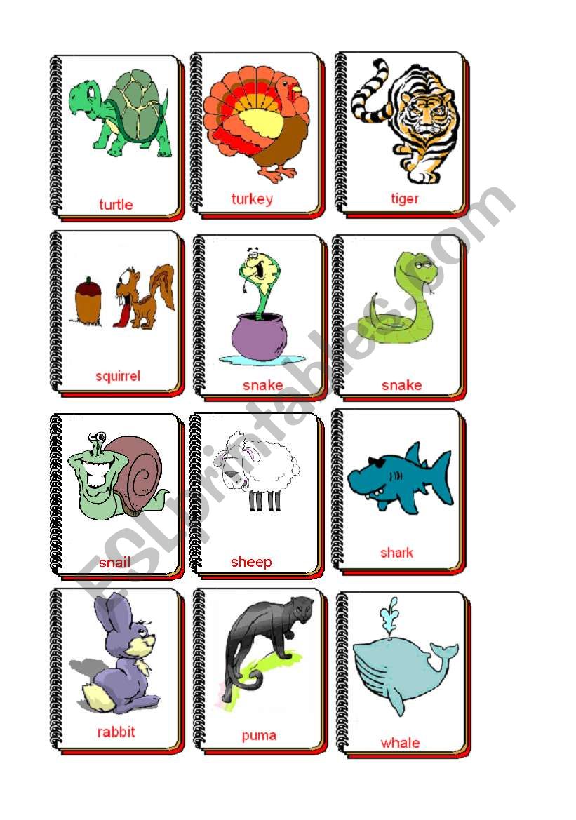 Flashcards Animals 5 worksheet