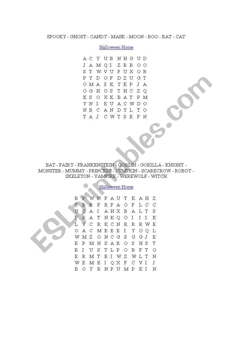 find the words worksheet