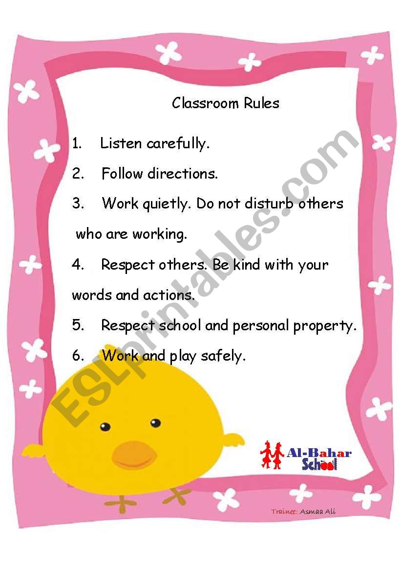 Classroom Rules worksheet