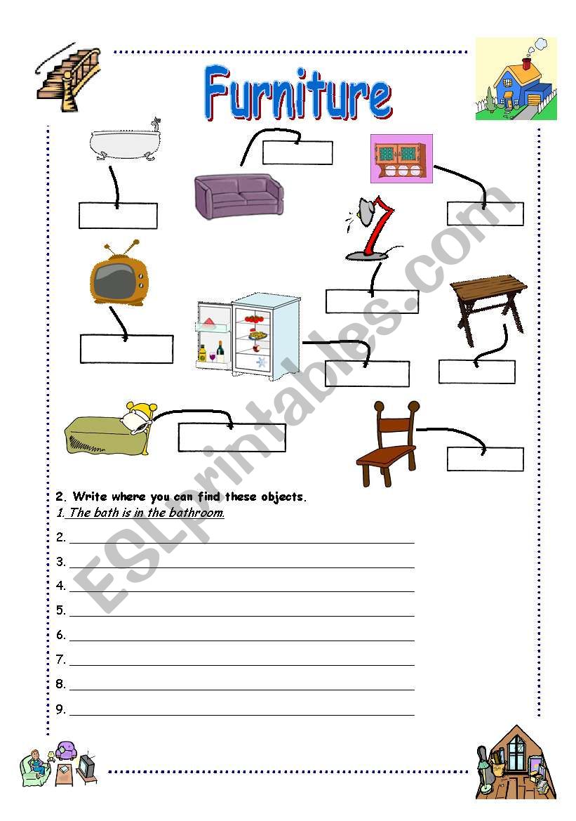 Furniture worksheet