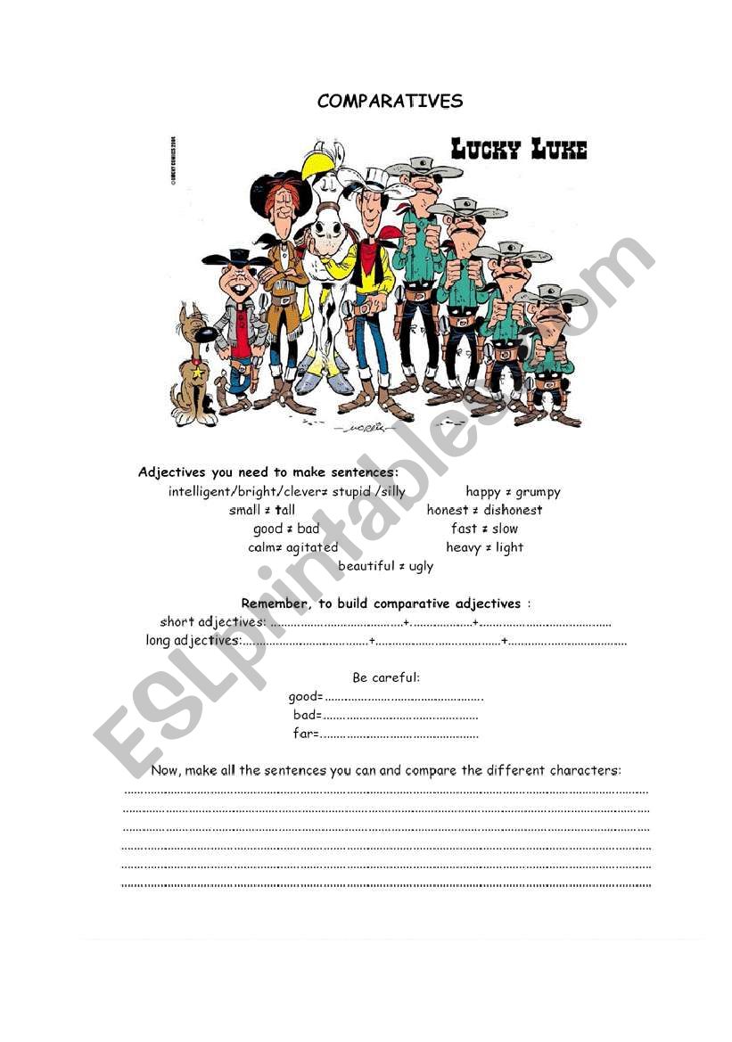 comparatives worksheet