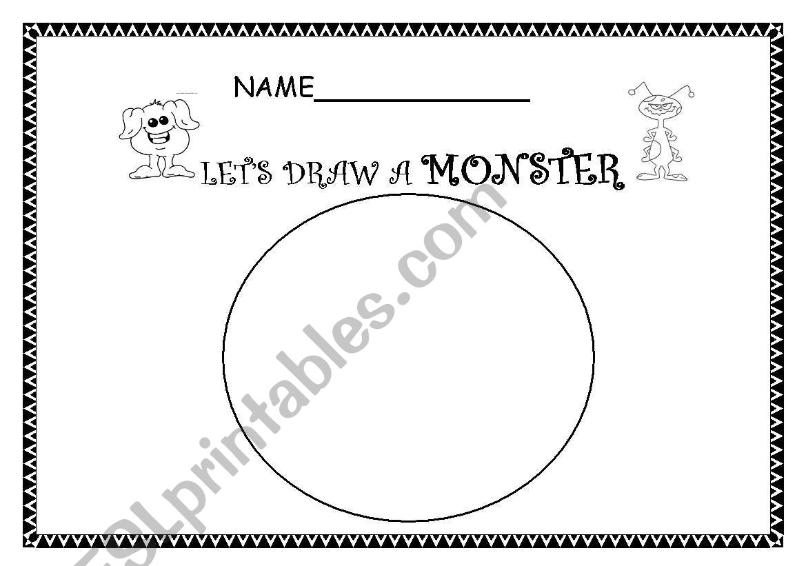 Drawing a monster worksheet