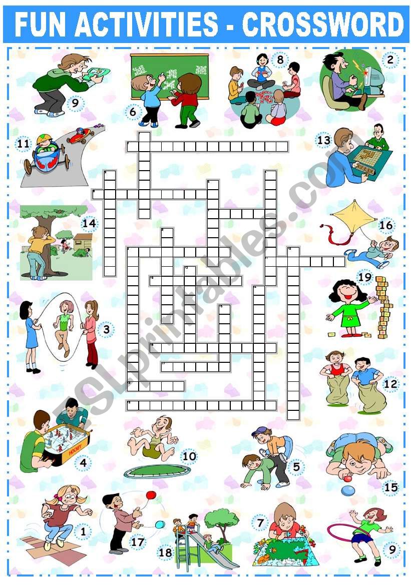 FUN ACTIVITIES - CROSSWORD  worksheet