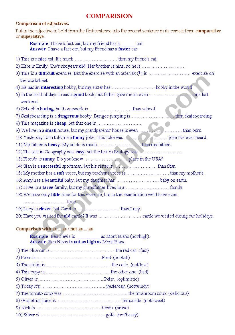 comparatives-superlatives + as ... as (with key)