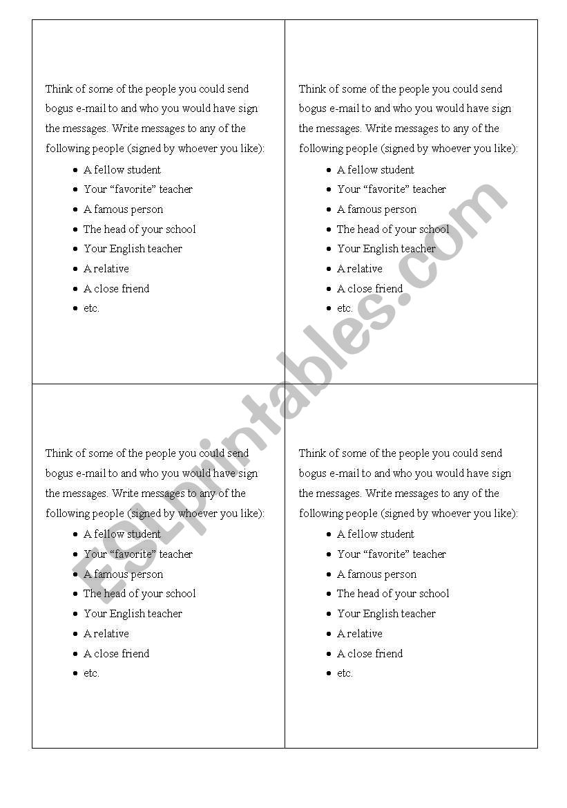 Bogus E-mail Interactive worksheet