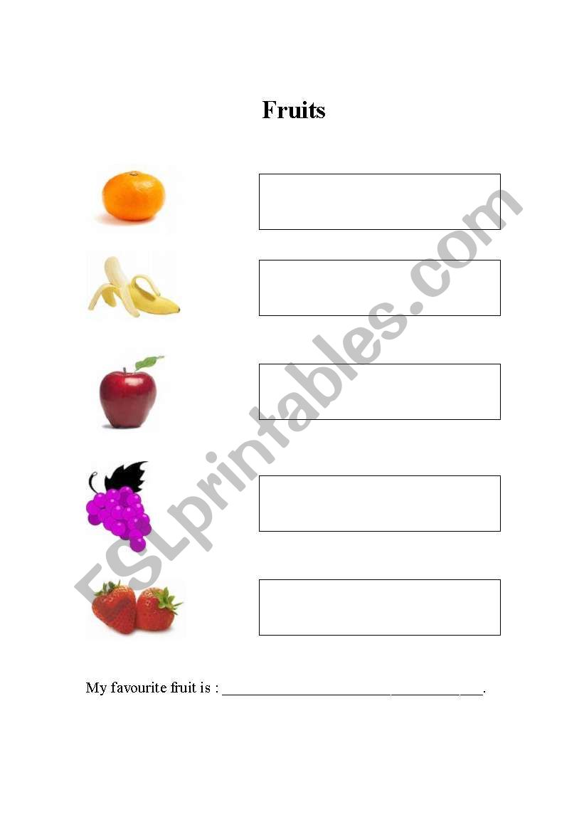 Fruits worksheet