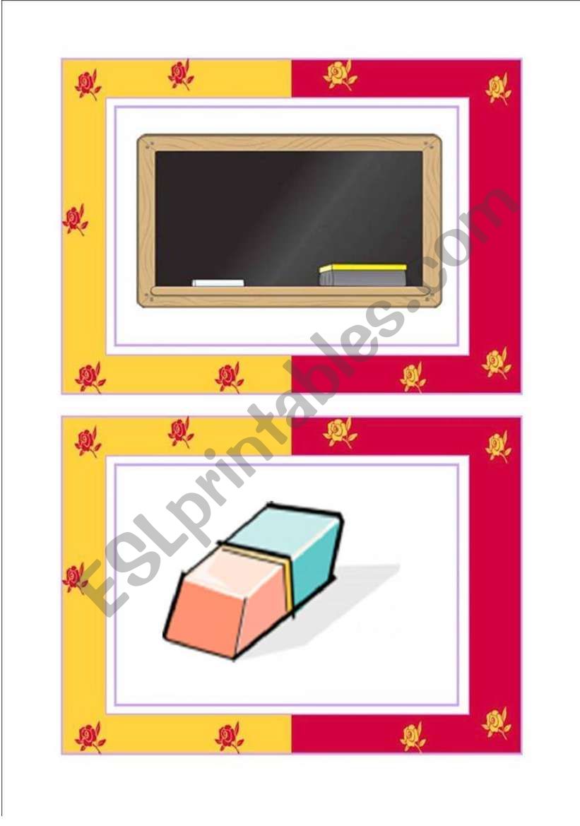 SCHOOL FLASHCARDS -3/3 worksheet