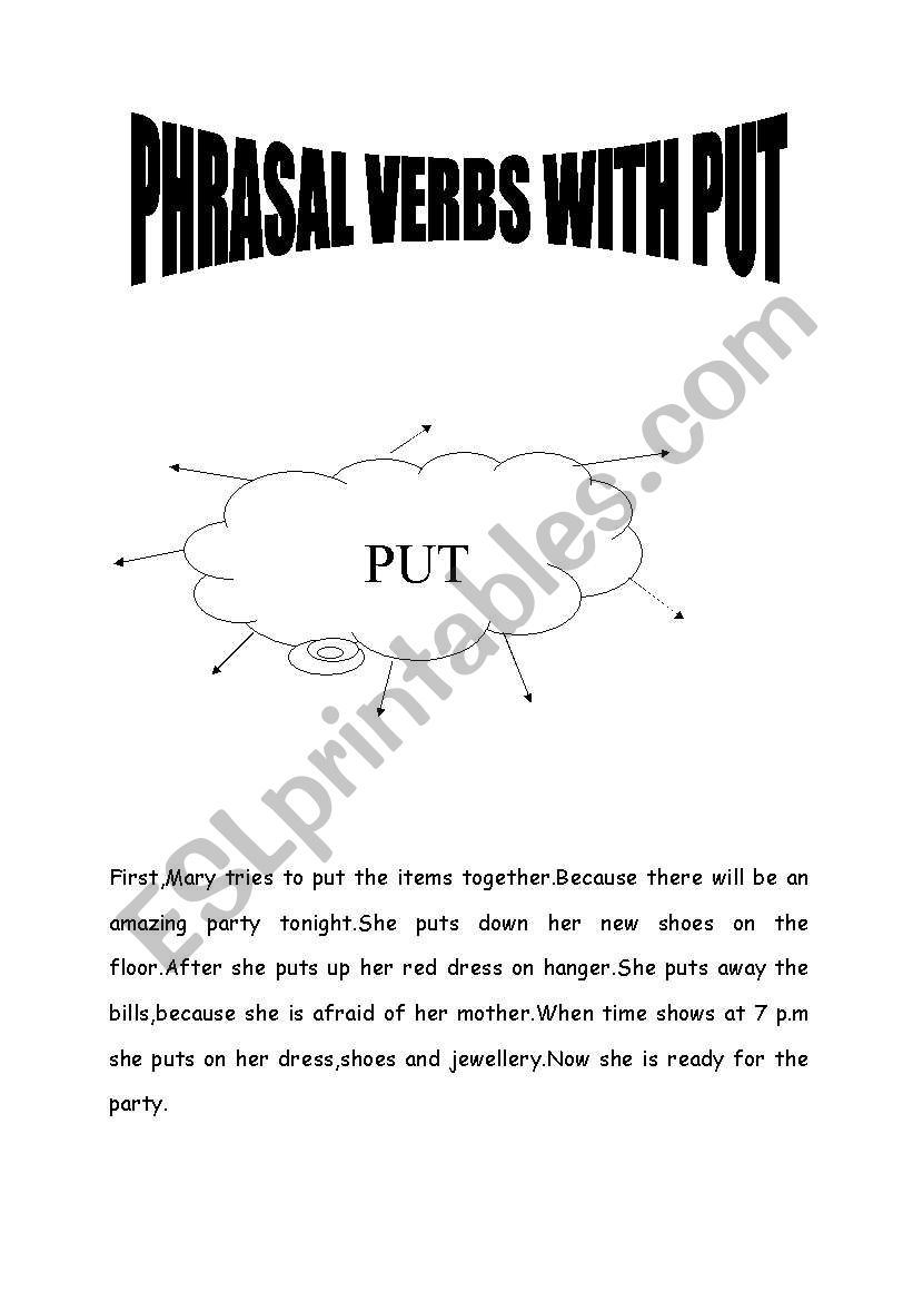 phrasal verbs with put worksheet