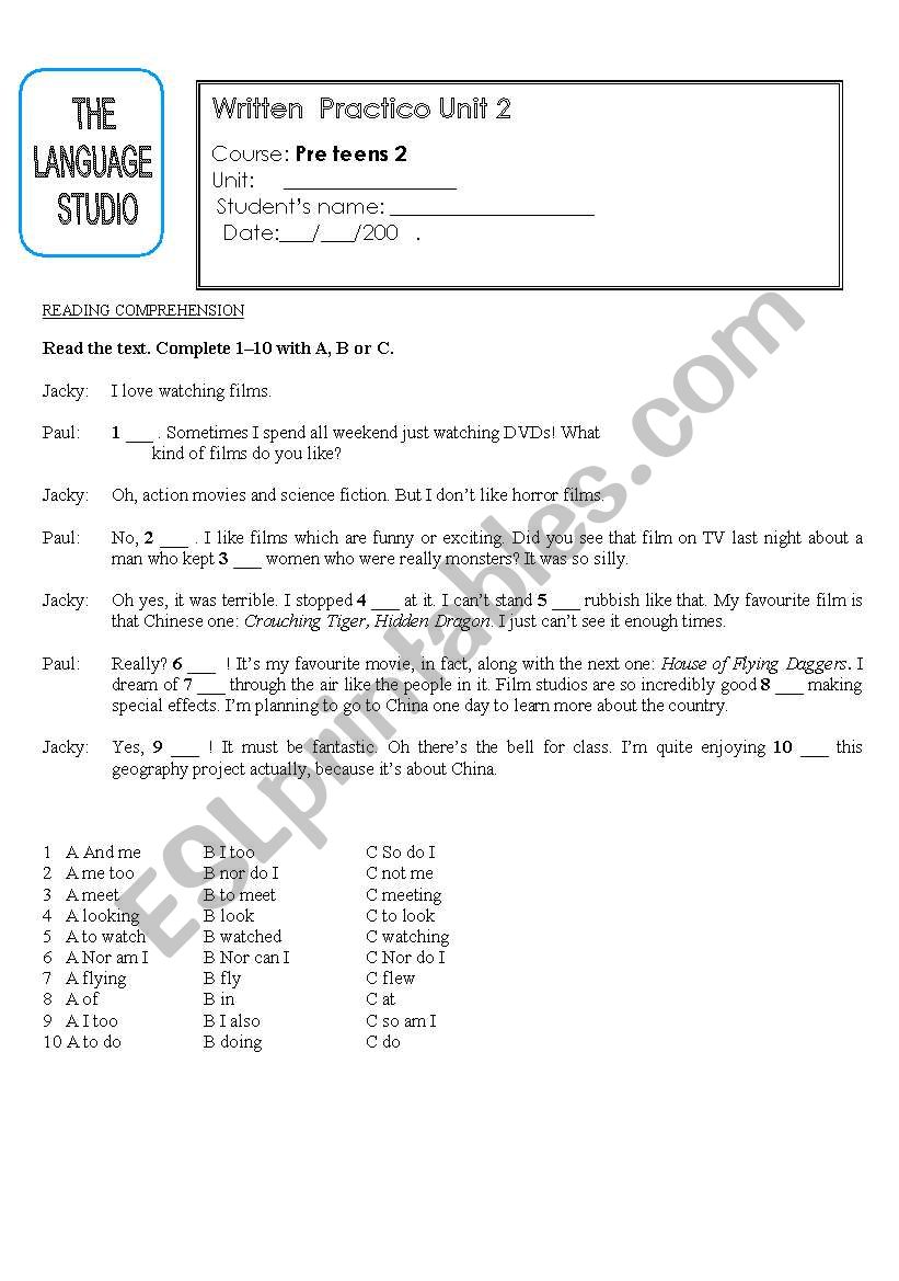 practice paper worksheet