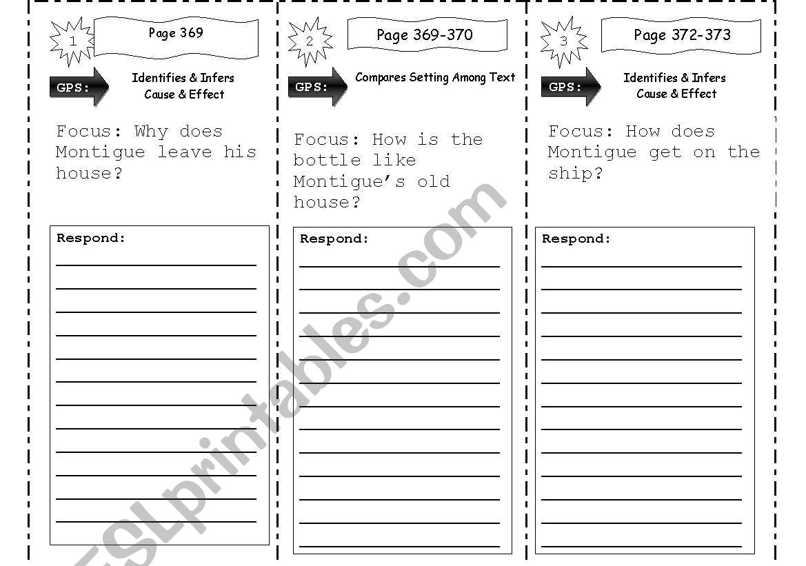 Reading Trifold worksheet