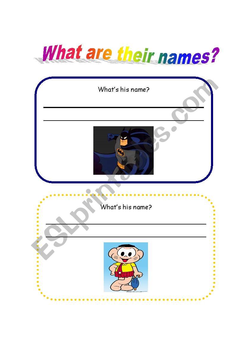 WHAT ARE THEIR NAMES? worksheet