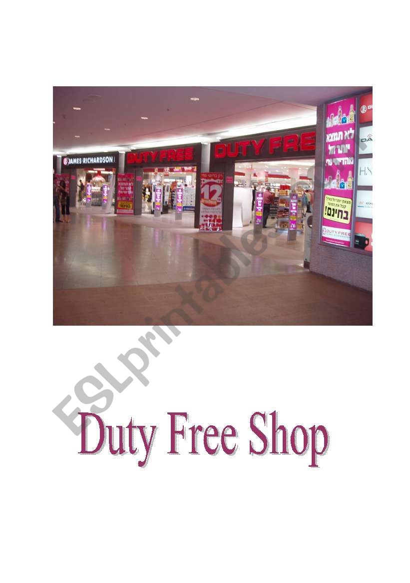 duty free shop worksheet