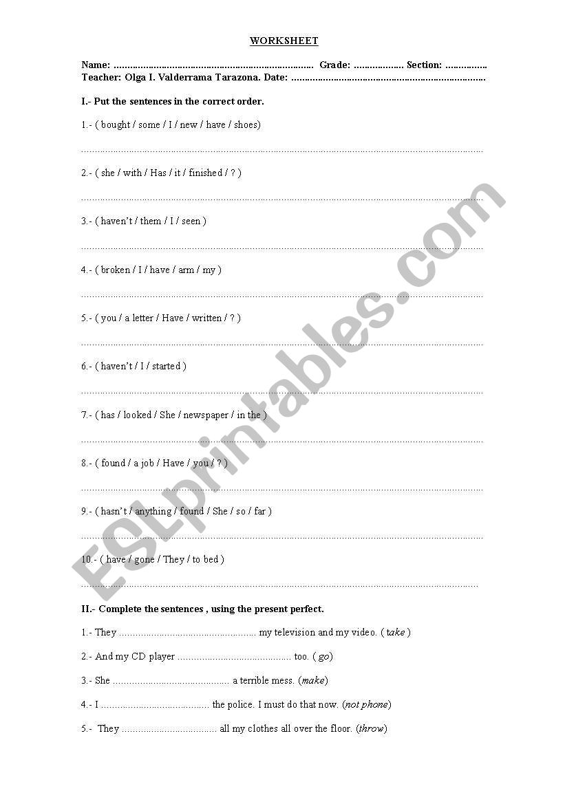 exercises for the students 5 grade of secundary