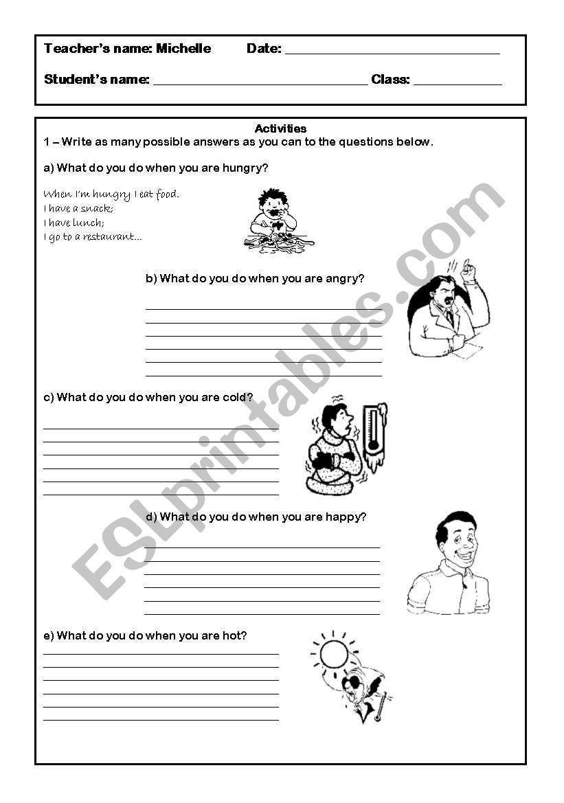 Feelings and emotions. worksheet