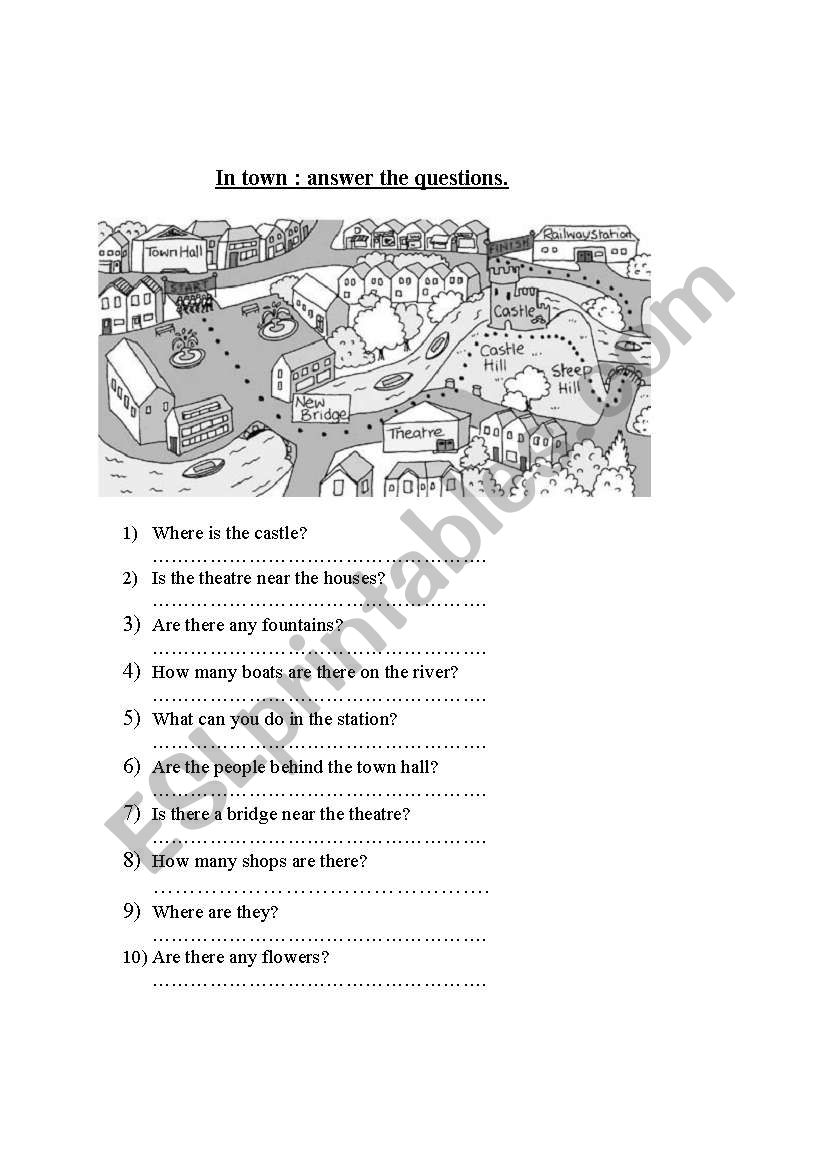 In town worksheet