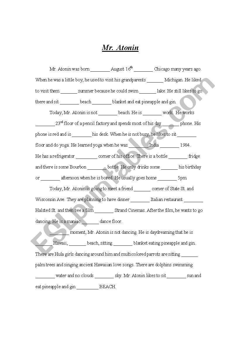 Mr. Atonin worksheet