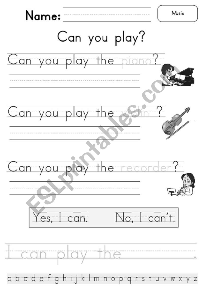 Can + Musical Instruments (Challenging version)