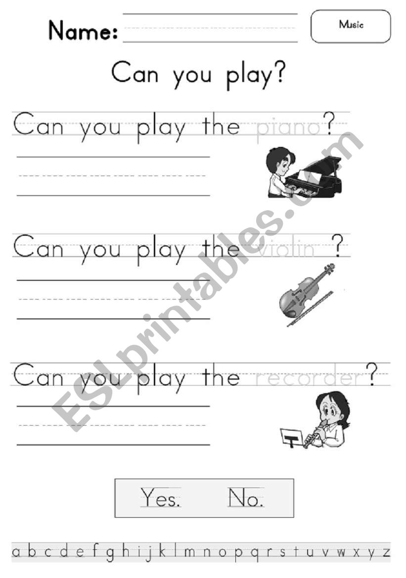 Can + Musical Instruments (Easy version)