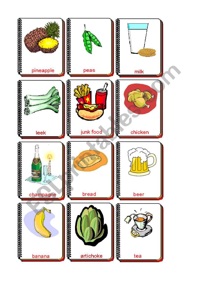 Flashcards Food and drink 1 worksheet