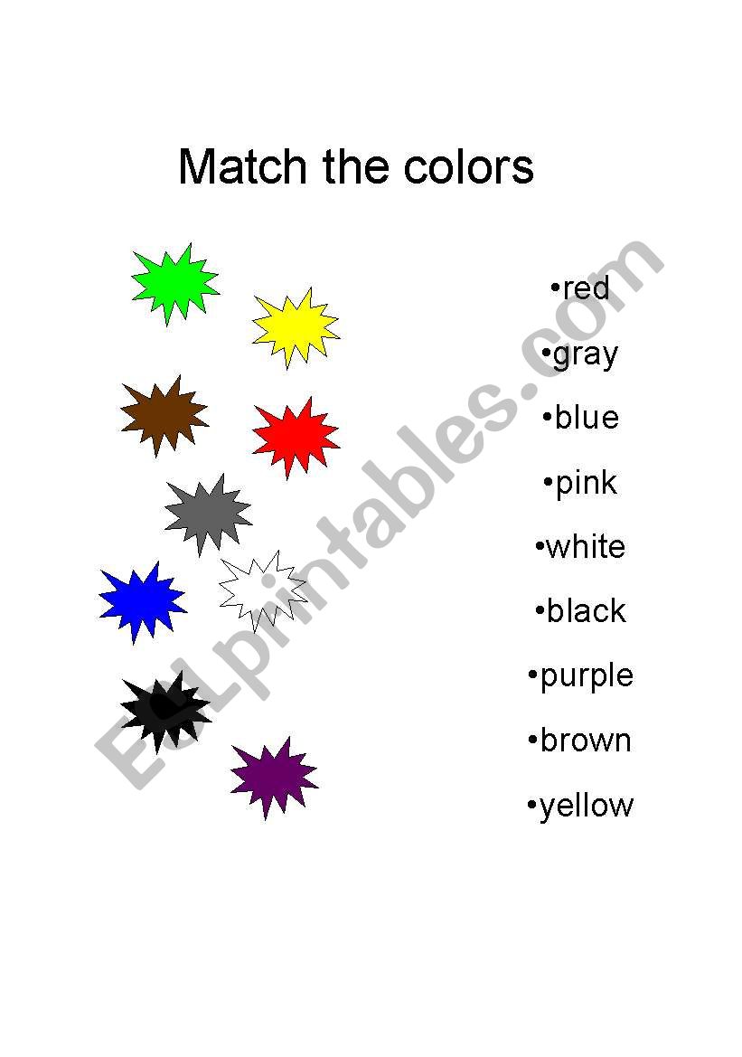 Match the colors worksheet