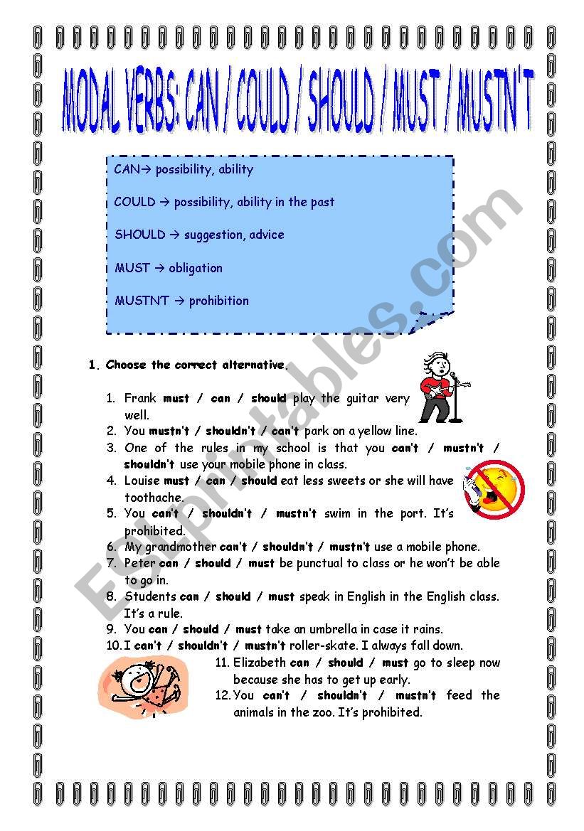 modals revision part 1 worksheet