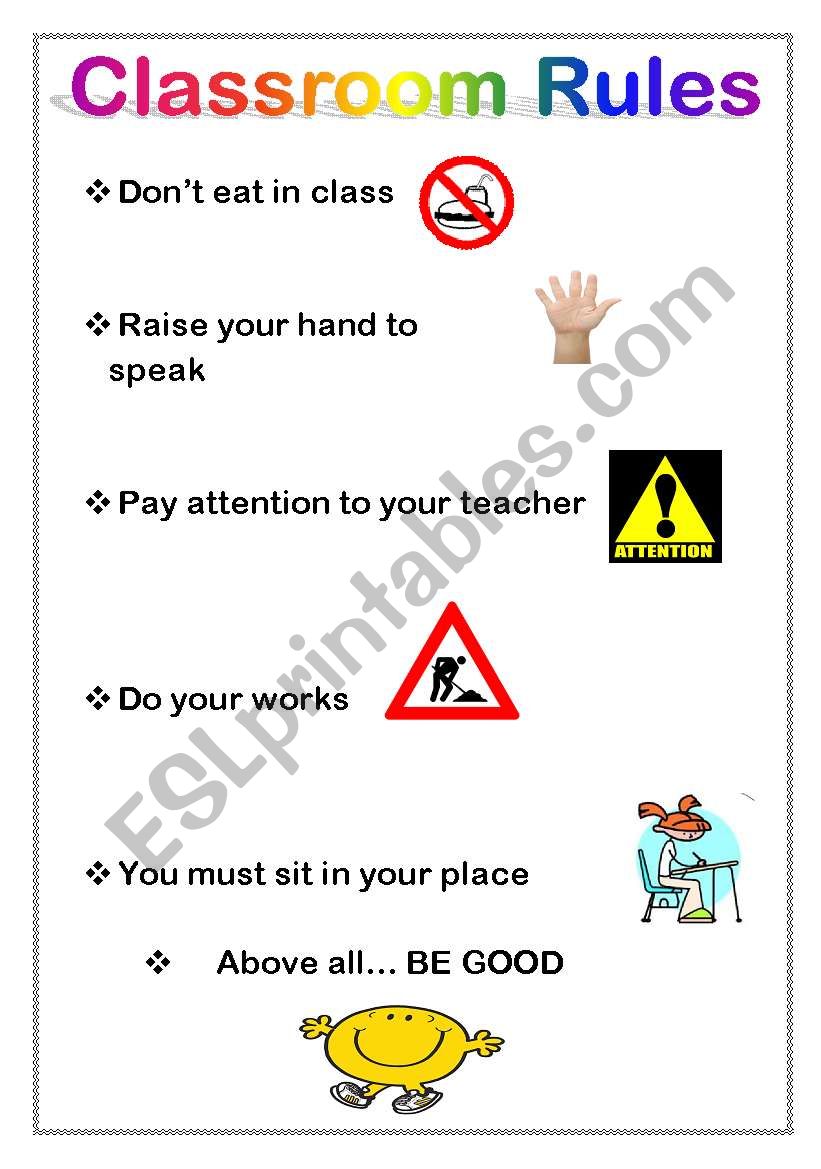 Classroom Rules worksheet