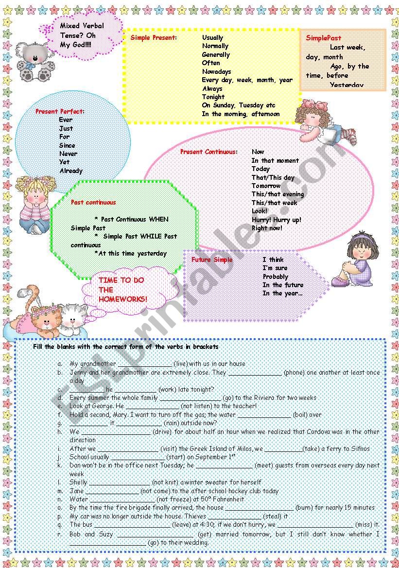 VERBAL TENSE worksheet