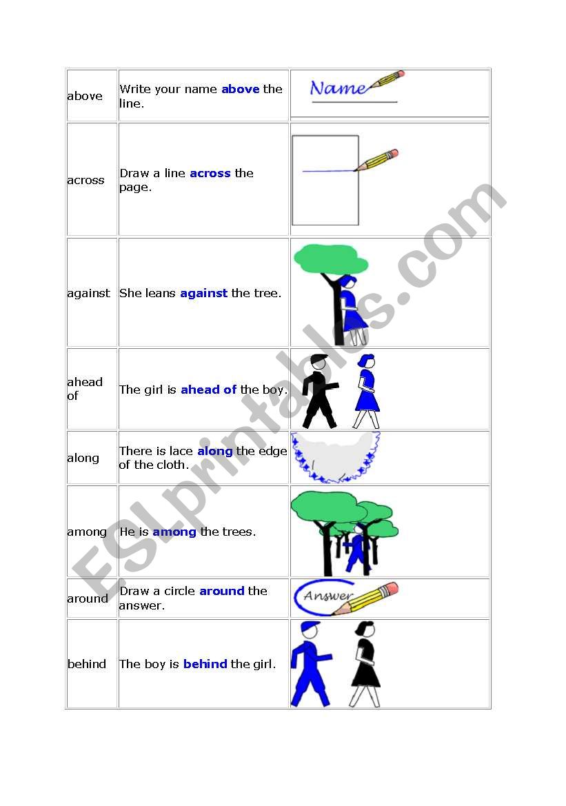 prepositions worksheet