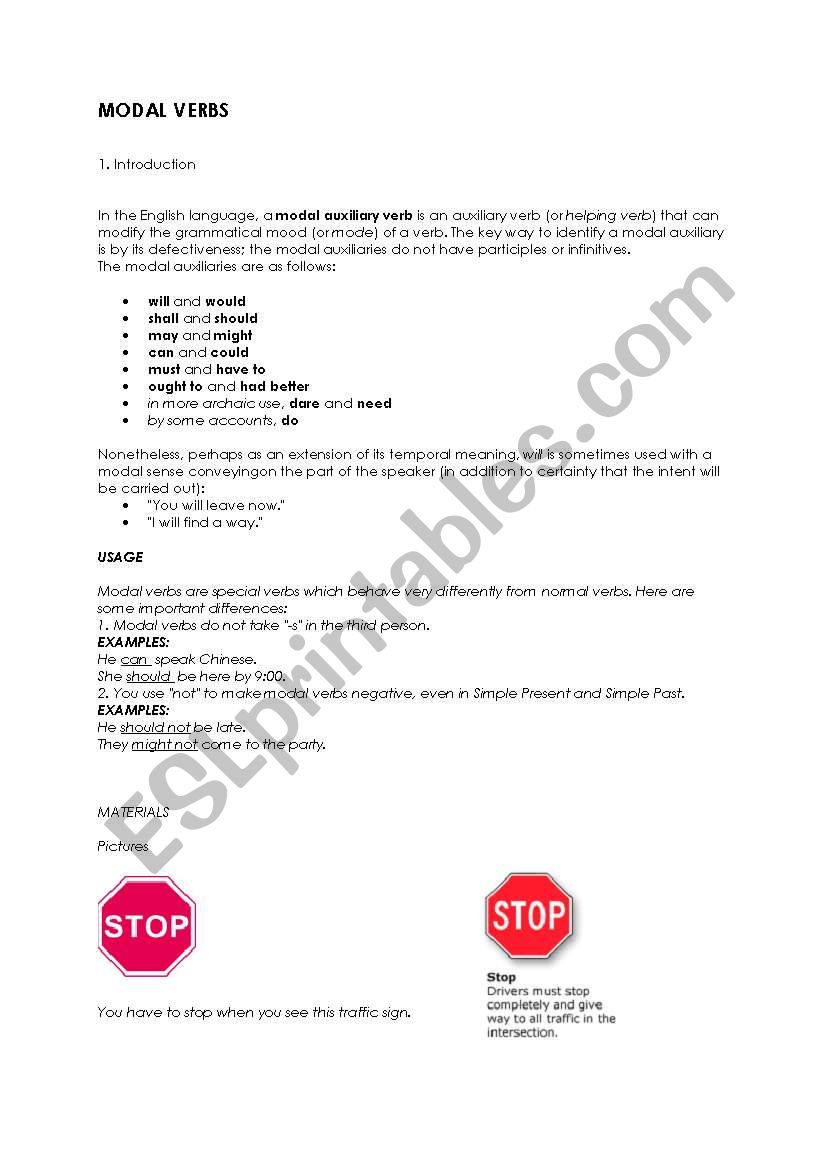 modas worksheet