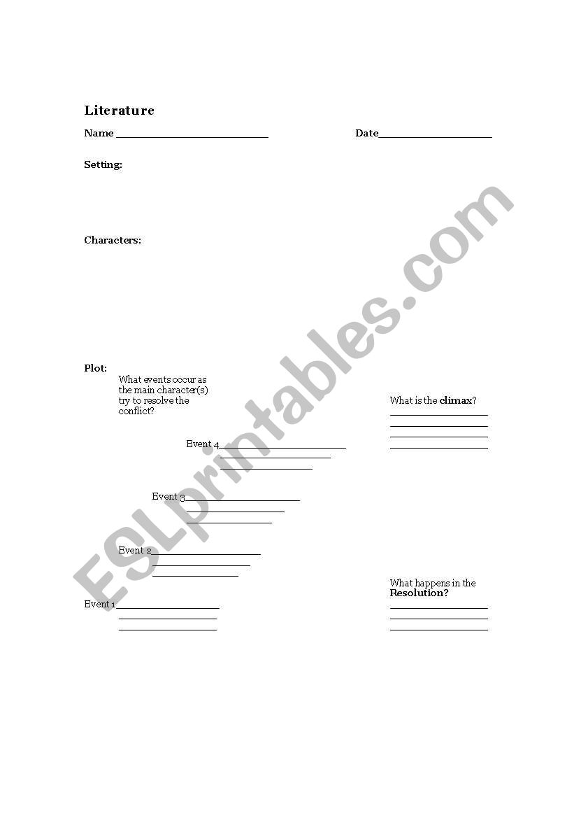 Blank Plot Pyramid worksheet