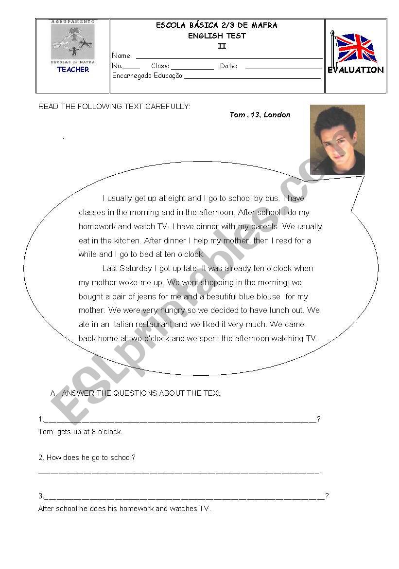 test year 6 worksheet