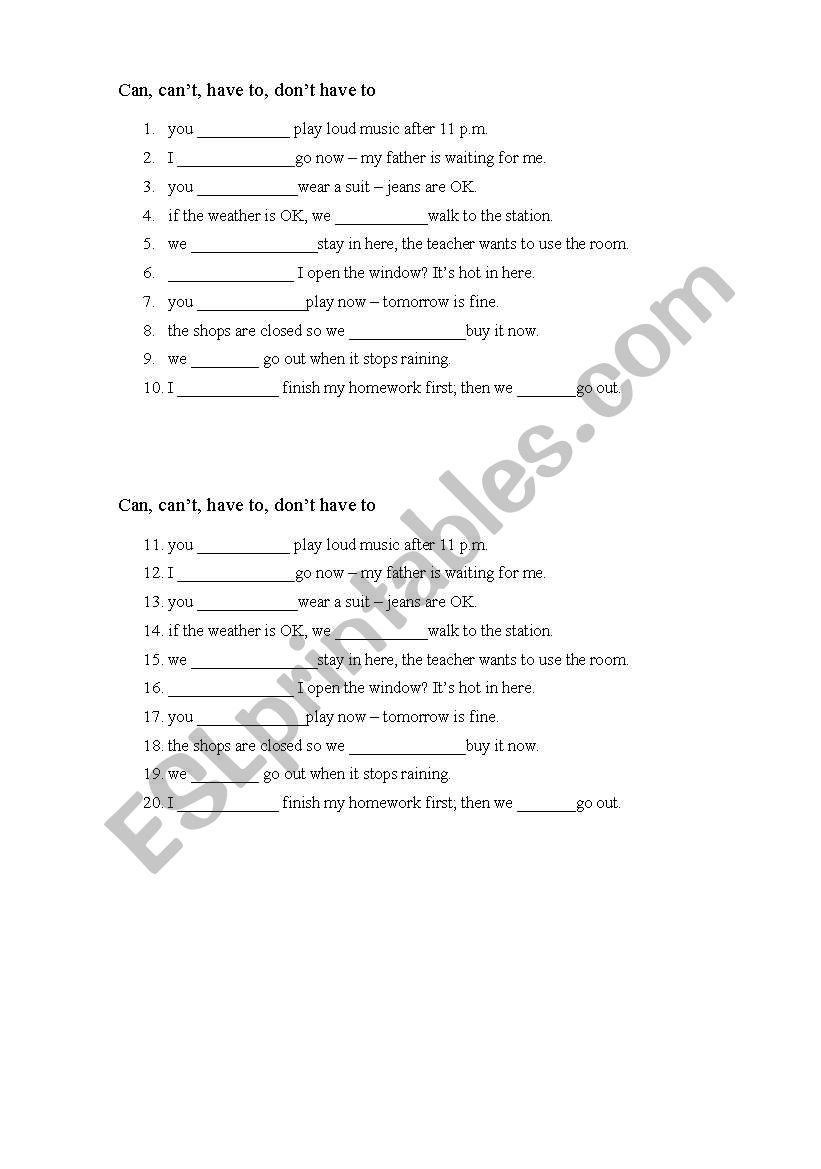 modal verbs worksheet