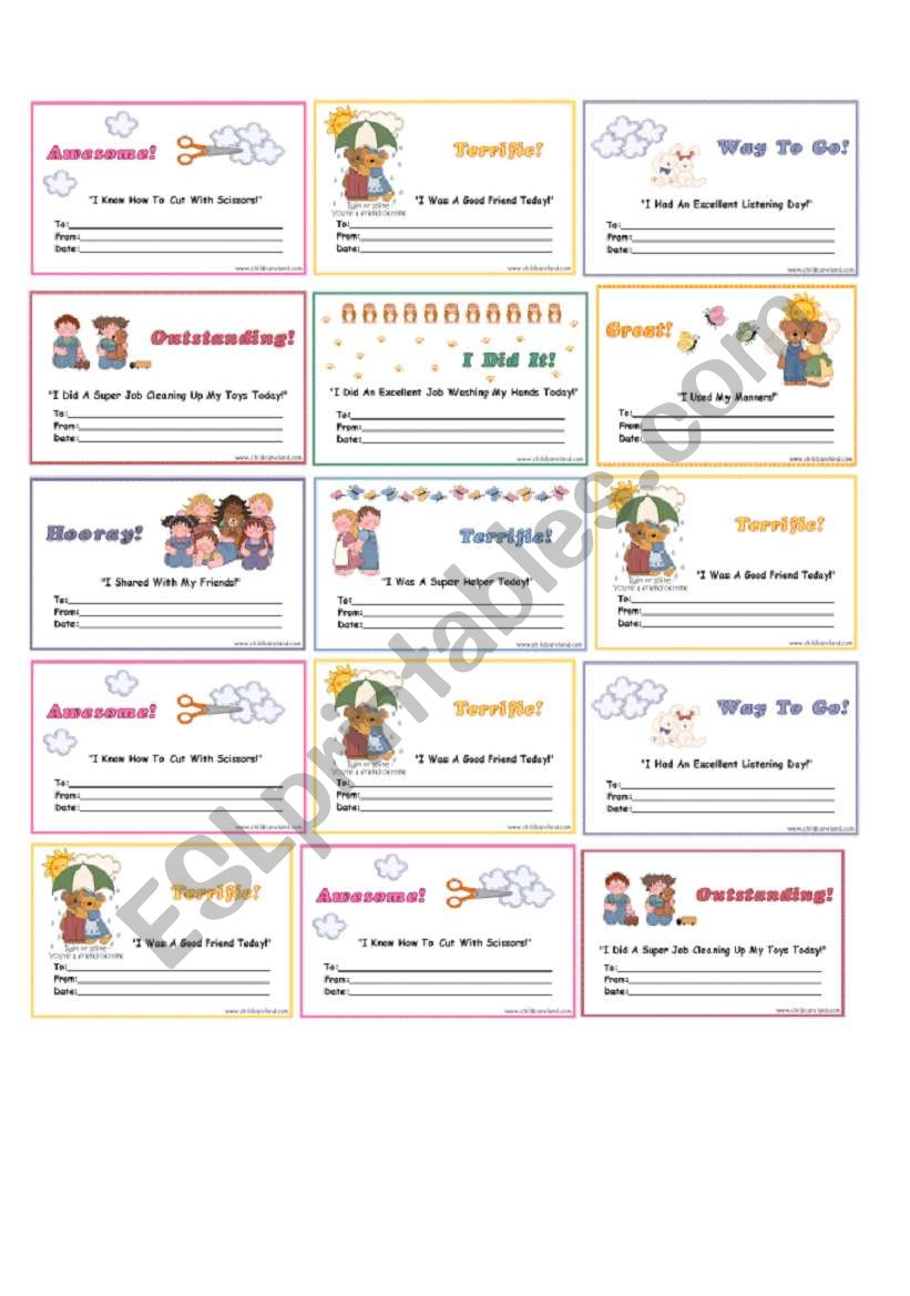 certificates worksheet