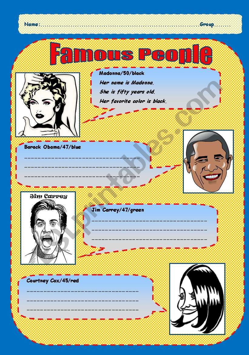 Elementary Description Famous People