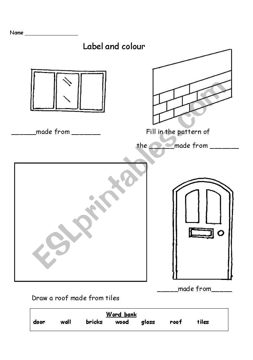 Houses and Homes worksheet