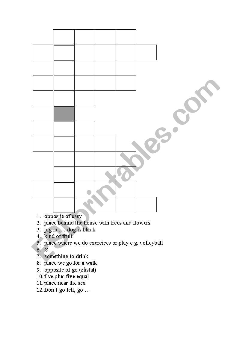 Easter crossword worksheet