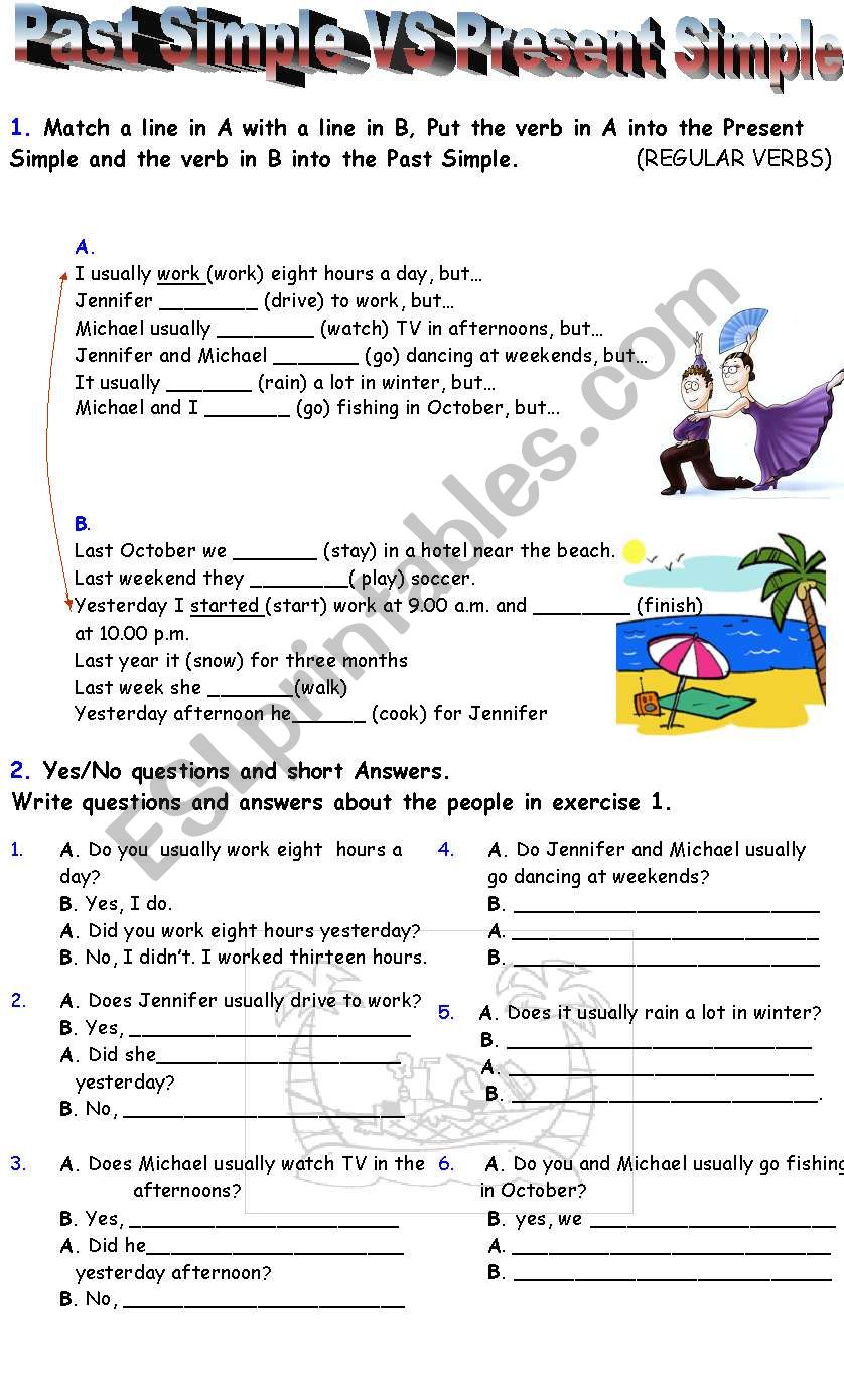 PAST SIMPLE VS PRESENT SIMPLE worksheet