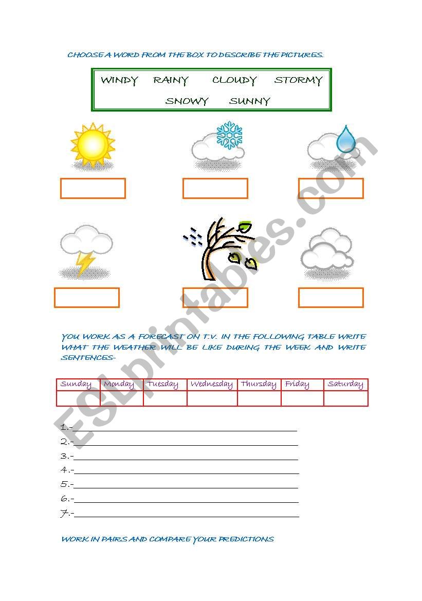 WEATHER worksheet